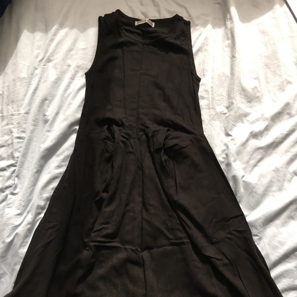 Linen Cotton Maxi Dress (xs, black) - Picture 1 of 2
